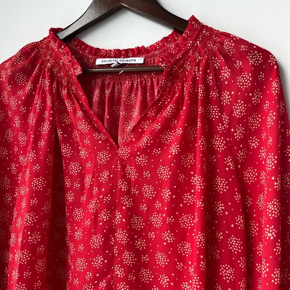 📝*open to offers* NWOT Collective Concepts Printed Long Sleeve Blouse - Picture 2 of 5